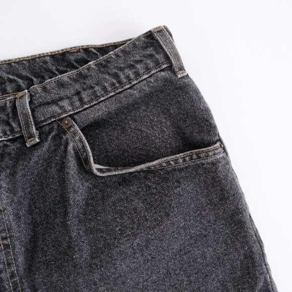 Vintage Levis 619 Black Stone Wash Straight Leg Denim Orange Tag Jeans 36/32 - Picture 8 of 14